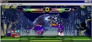 Ginrai en modo veh&iacute;culo contra Galvatron y Cyclonus