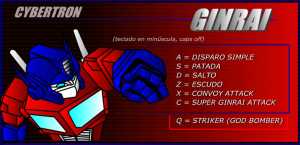 Teclas para controlar al personaje